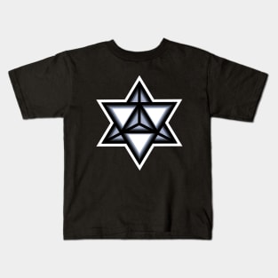 Merkaba Spiritual Symbol in White - Sacred Geometry Merkabah Shape - Merkaba Kids T-Shirt